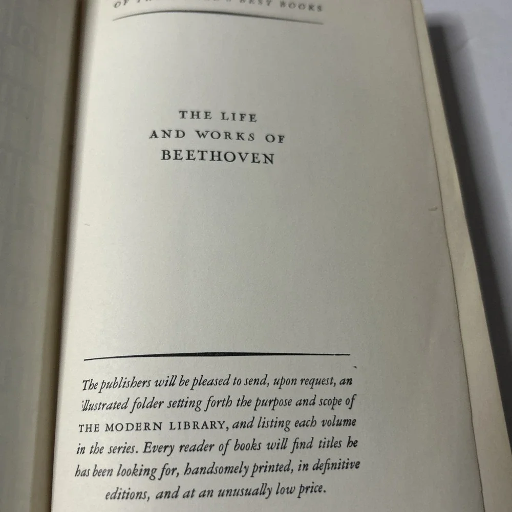 John N. Burk THE LIFE AND WORKS OF BEETHOVEN Modern Library Hardcover 241